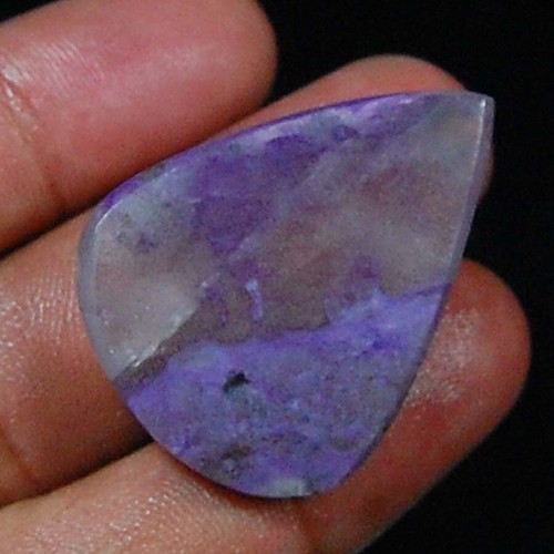 100% Natural Charoite Gemstone Stunning Pear Cabochon 36 X 27 X 05mm 44 Cts. - Picture 2 of 2