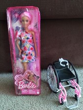 Barbie Fashionistas Doll #189 with Prosthetic Leg and pink wheelchair GREAT