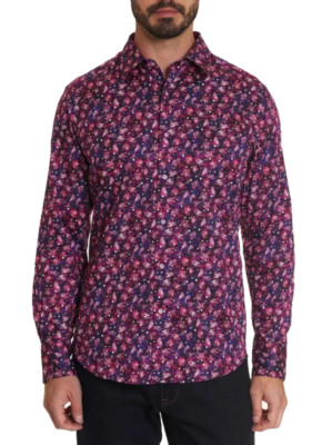 Robert Graham Men's Space Travel Classic Long Sleeve Stretch Woven Shirt Small