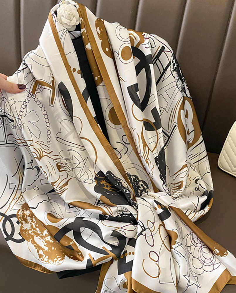 Rectangle imitation silk patterned scarf 180x60cm