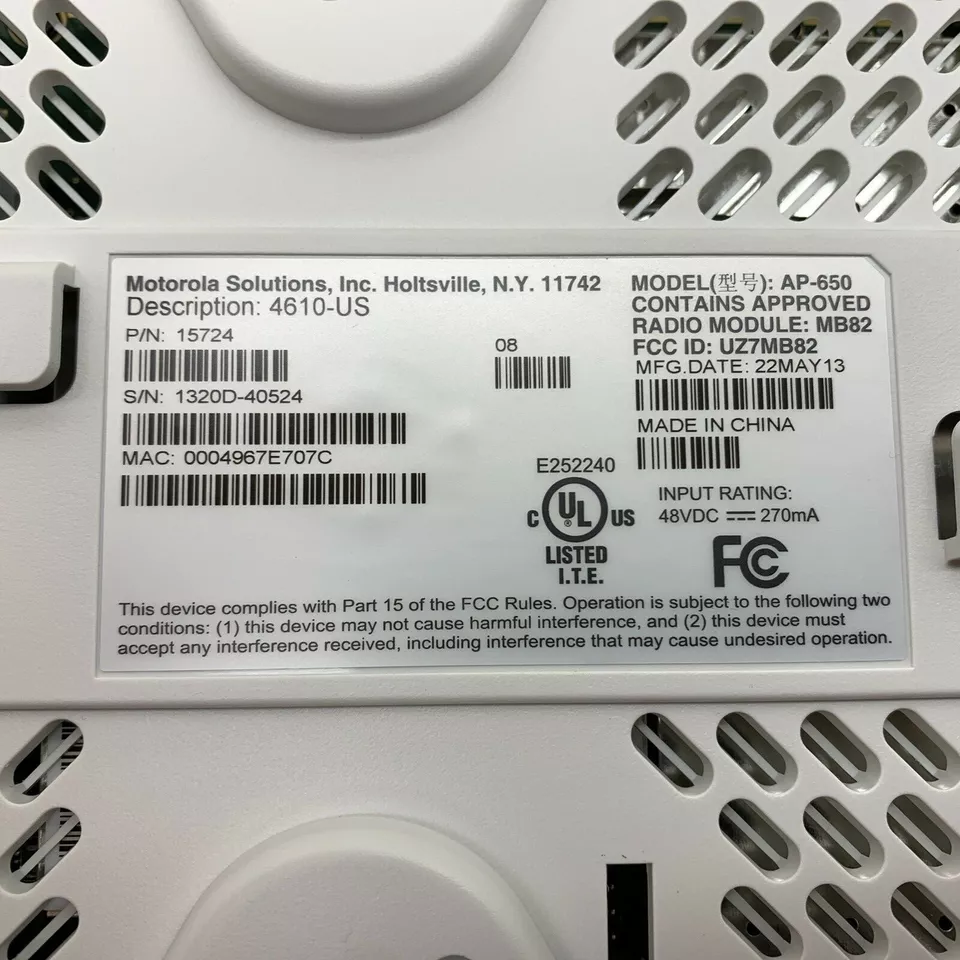 Extreme Networks 15724 Altitude 4610-US Wireless Access Point Motorola AP-650 - Image 2 of 4