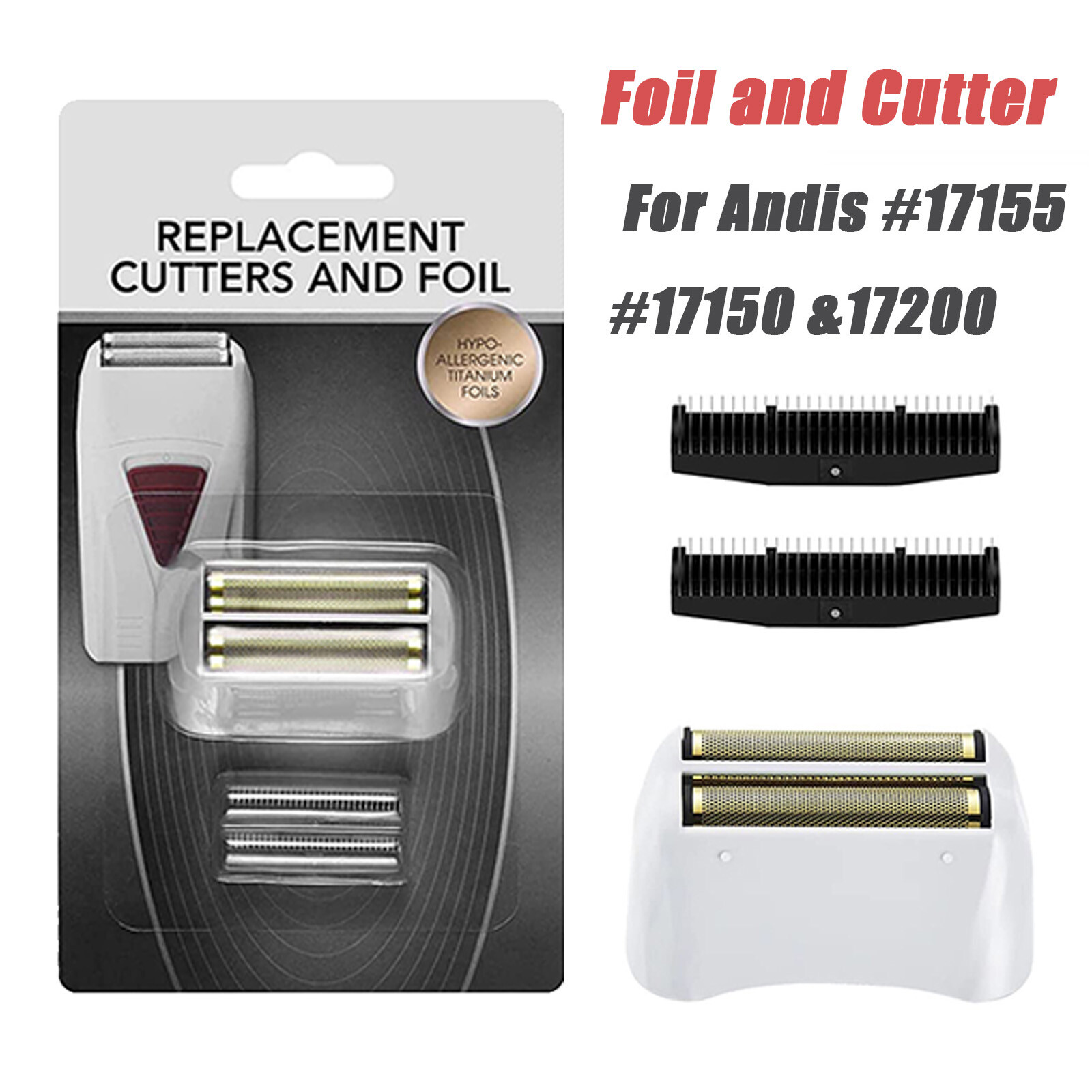 Pro Shaver Replacement Foil & Cutter Compatible with Andis #17150 &17200 Shaver