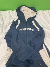 Penn State Hoodie Sweatshirt Youth 16-18Large Zip Up Blue White Embroidered Nike