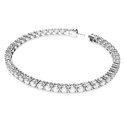 スワロフスキー　テニスブレスレット　5648936 Swarovski Matrix Tennis Bracelet, Round Cut White, Rhodium Plated