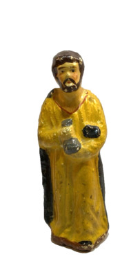 Vintage Nativity Figurine Shephard Paper Mache? Made in Japan Brown Yellow