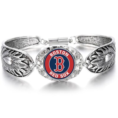 Boston Red Sox Elegant Women's Sterling Silver Bracelet Baseball w Gift Pkg D3