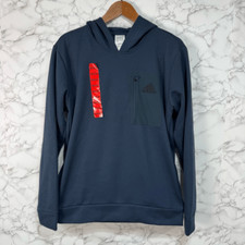 Adidas Men  s Hoodie Sweatshirt sz L Pullover Zip Pocket NEW F609