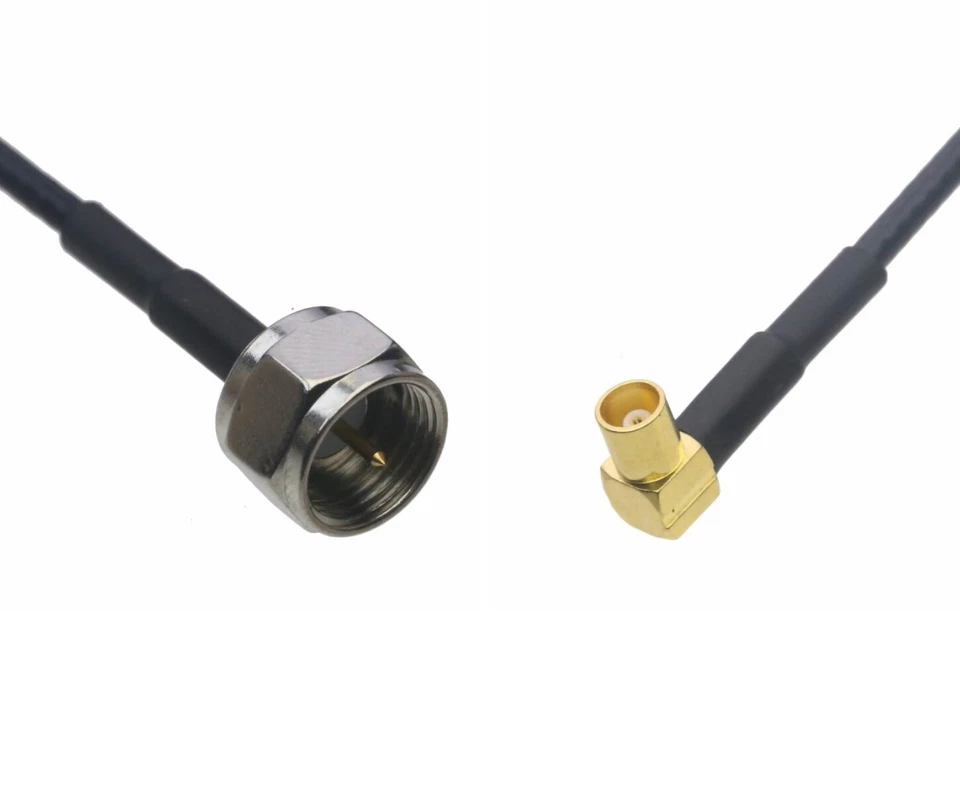F Male Coax RG6 to MCX Female Right Angle 0.5~15FT Cable Radio AV TV GPS Antenna - Image 3 of 4