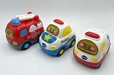 Vtech Go Go Smart Wheels Vehicles (Lot of 3 ) Ambulance Police Fire  Working