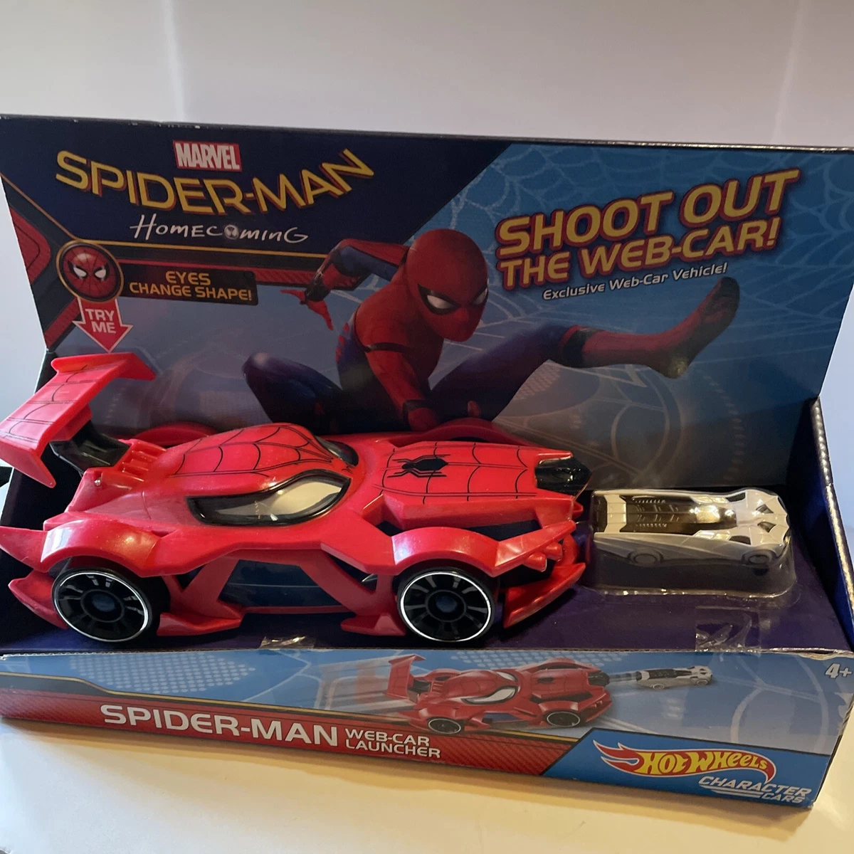 Hot wheels spider man web car launcher sale
