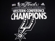Adidas NBA San Antonio Spurs Western Conf. Champs 2013 Finals Black T Shirt - XL