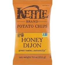 Kettle Brand Potato Chips HONEY DIJON 7.5 Oz Crunchier 1 Bag