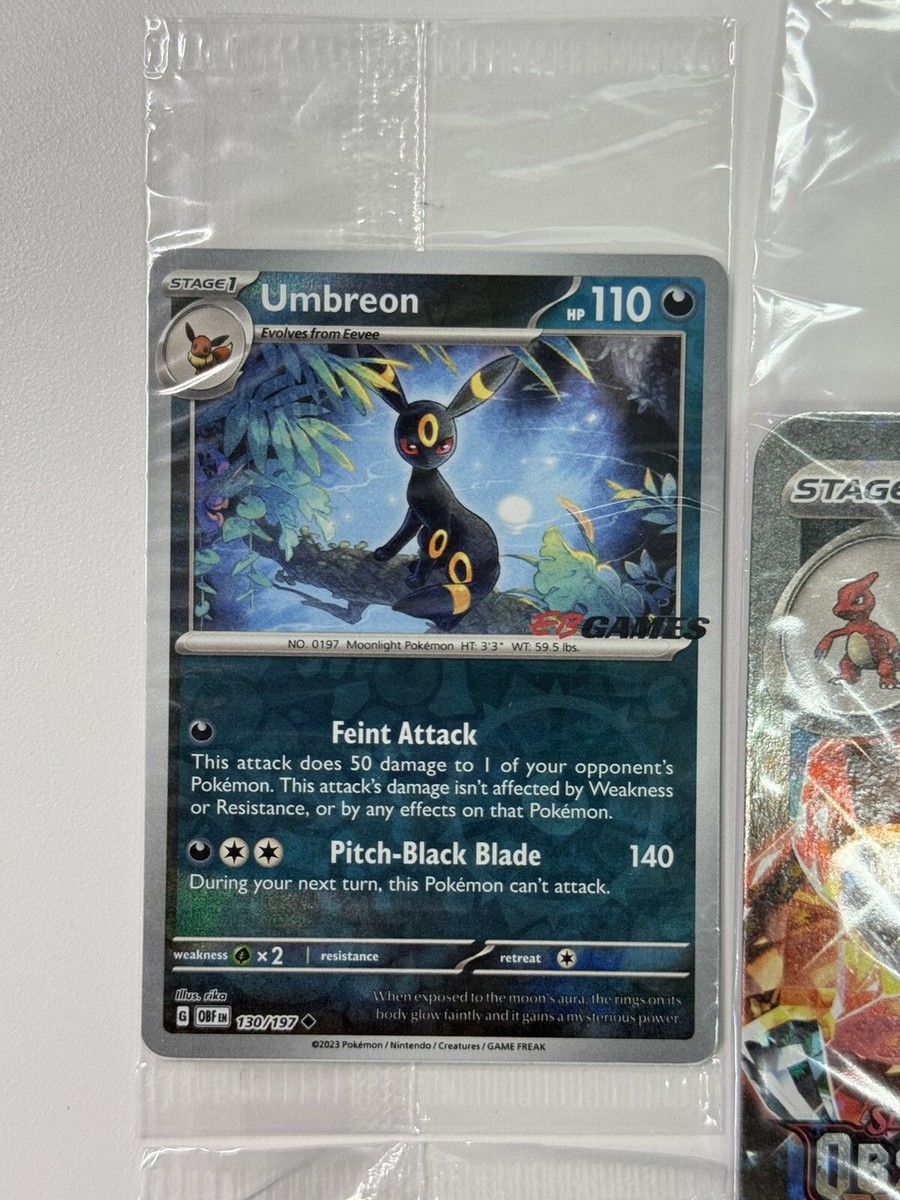 ポケモンカード ブラッキー英語版Obsidian Flames Stamp未開封 Umbreon EB Games Charizard EX Obsidian Flames Stamped JUMBO