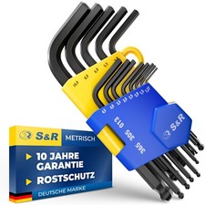 S&R Innensechskantschlüssel Satz HX mit Kugelkopf, 13-tlg, 1,27 bis 10 mm