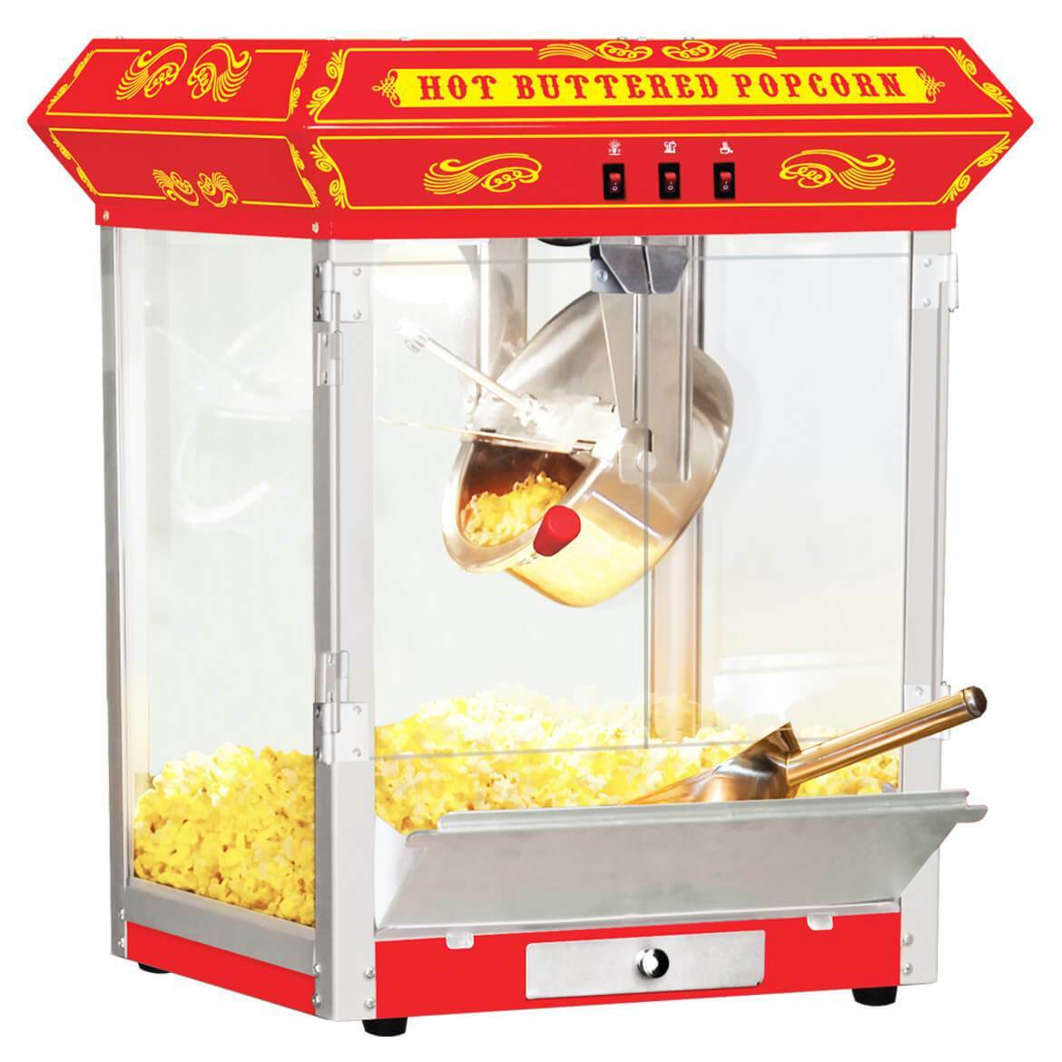 FunTime FT825CR 8oz Red Bar Table Top Popcorn Popper Maker Machine