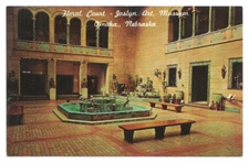 Omaha NE Postcard Nebraska Joslyn Art Museum Floral Court