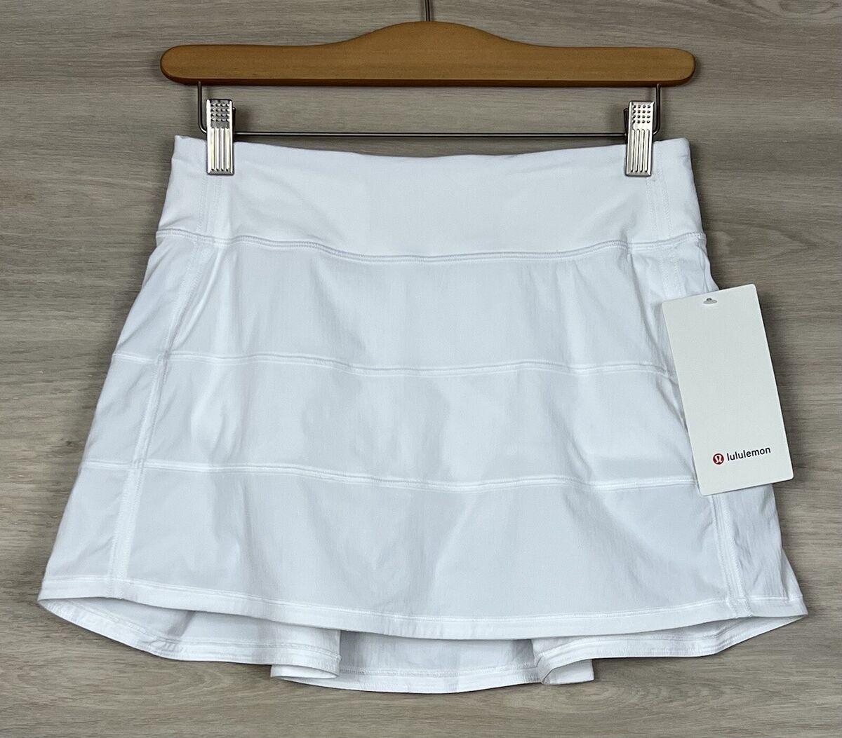 Lululemon Pace Rival Skirt * Long Mid Rise Size 4 White WHT Lululemon Pace Rival Skirt * Long Mid Rise Size 4 White WHT