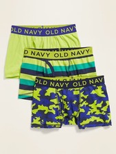 Old Navy Boys Underwear 3 Pack Boxer Brief Camo Neon Solid Stripes Size XS NIP