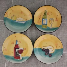 Hausenware 5.75" Appetizer Cheese Wine Plates by Mary Jane Mitchell FOUR (4)