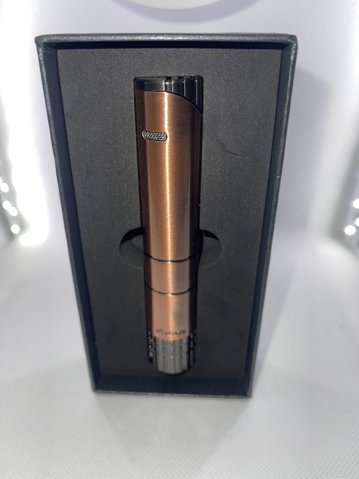 Xikar Turrim Cigar Lighter, Single Jet Flame, Vintage Bronze