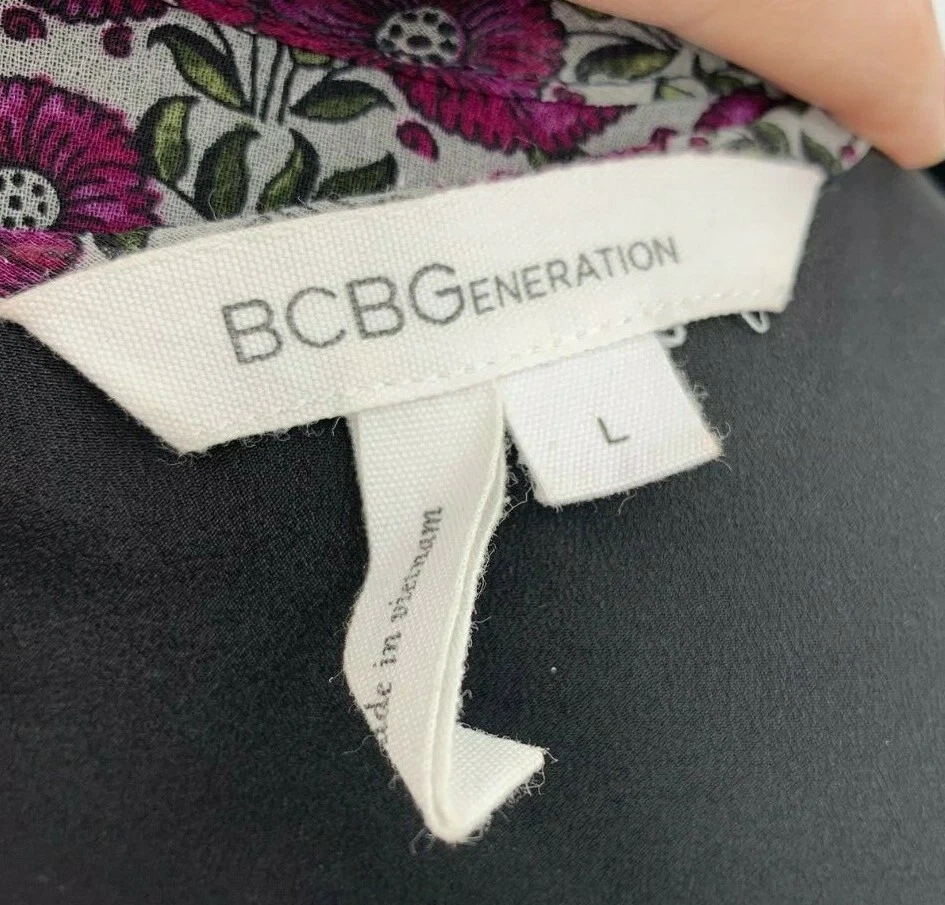 Vestido BCBGeneration Mujer Grande Sin Mangas Gris Púrpura Floral Sin Mangas Verano Foto 4 de 4