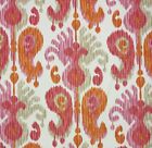 P Kaufmann Salma Sunshine Orange Ikat Paisley Linen Multiuse Fabric By Yard 54"W