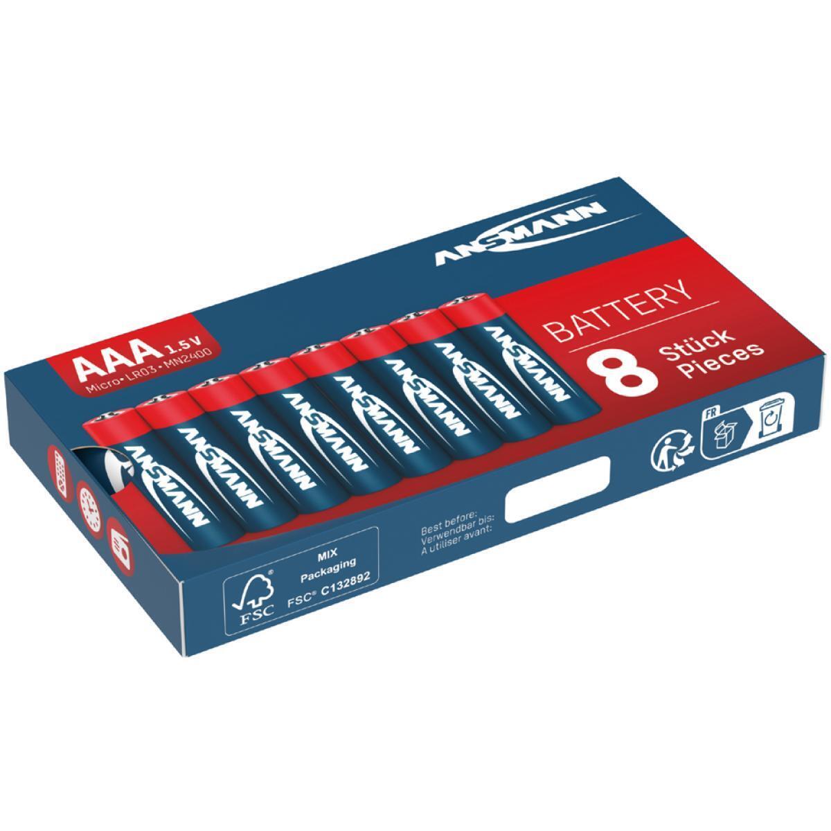 Thumbnail - 8 Ansmann Batterien Red Alkaline Micro Aaa 1,5 V 5015360