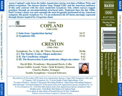 GERARD SCHWARZ / SEATTLE SYMPHONY ORCHESTRA AARON COPLAND: SUITE FROM 'APPALACHI