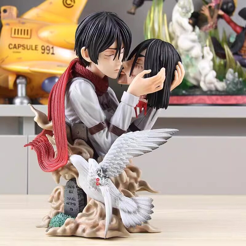 Attack on Titan: The Final Season Mikasa Holding Eren Head Statue