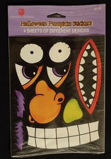 VTG American Greetings Halloween Pumpkin Stickers 4 Sheets Different Designs NIP