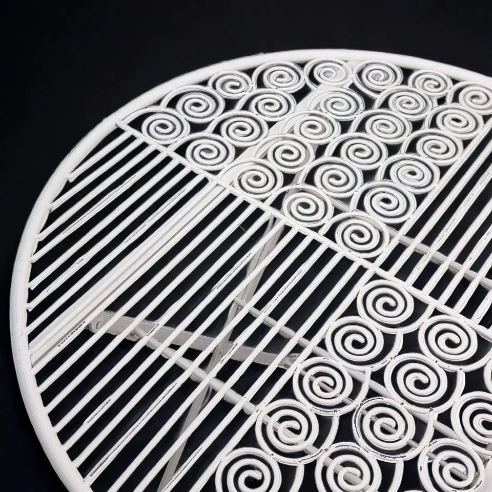 Balkontisch XXL Gartentisch Esstisch Metall Tisch Shabby Chic Landhaus Stil rund - Bild 3 von 4