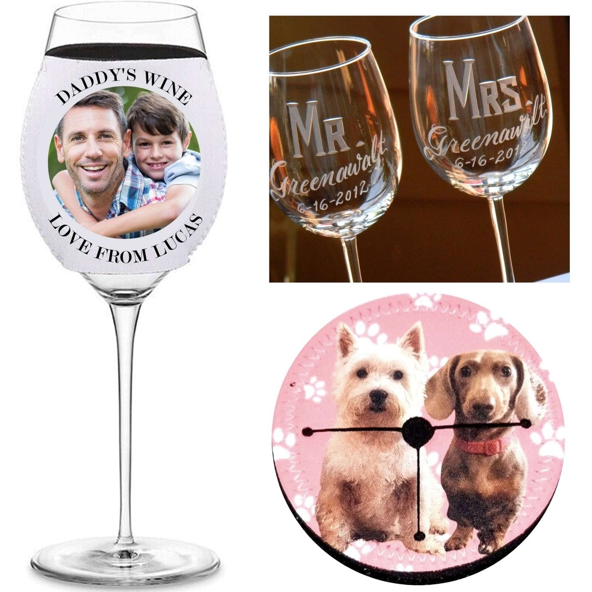 Schnauzer Stemless Wine Glass One Glass Unique Gift For Dog Lovers Hand - View #3