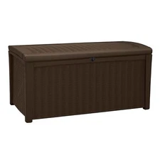 Keter Outdoor Storage Deck Box, 110 Gallon Waterproof Patio Bin, Borneo, Brown