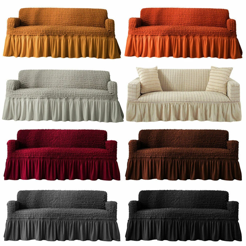 Funda de sofá de celosía c Funda de sofá Algodón Lino 1 2 3 4 Protector de asiento Foto 3 de 4