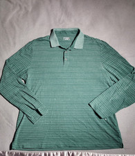 UNTUCKIT Polo Shirt Men XL Long Sleeve Green Quarter Buttons Pull Over Collared
