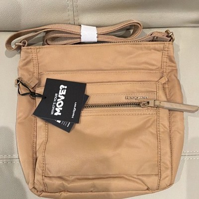 Hedgren Inner City RFID Blocking Crossbody Bag, Tan, Zip Closure, Solid