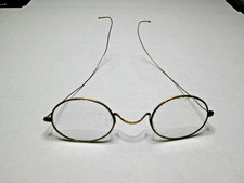 ANTIQUE GOCO WIRE RIMMED SPECTACLES GOLD FILLED FRAME OVAL EARLY 20TH CENTURY