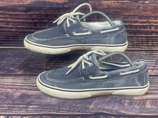 Sperry Top Sider Dark Blue Navy Canvas Boat Shoes Men's US Size 9 M