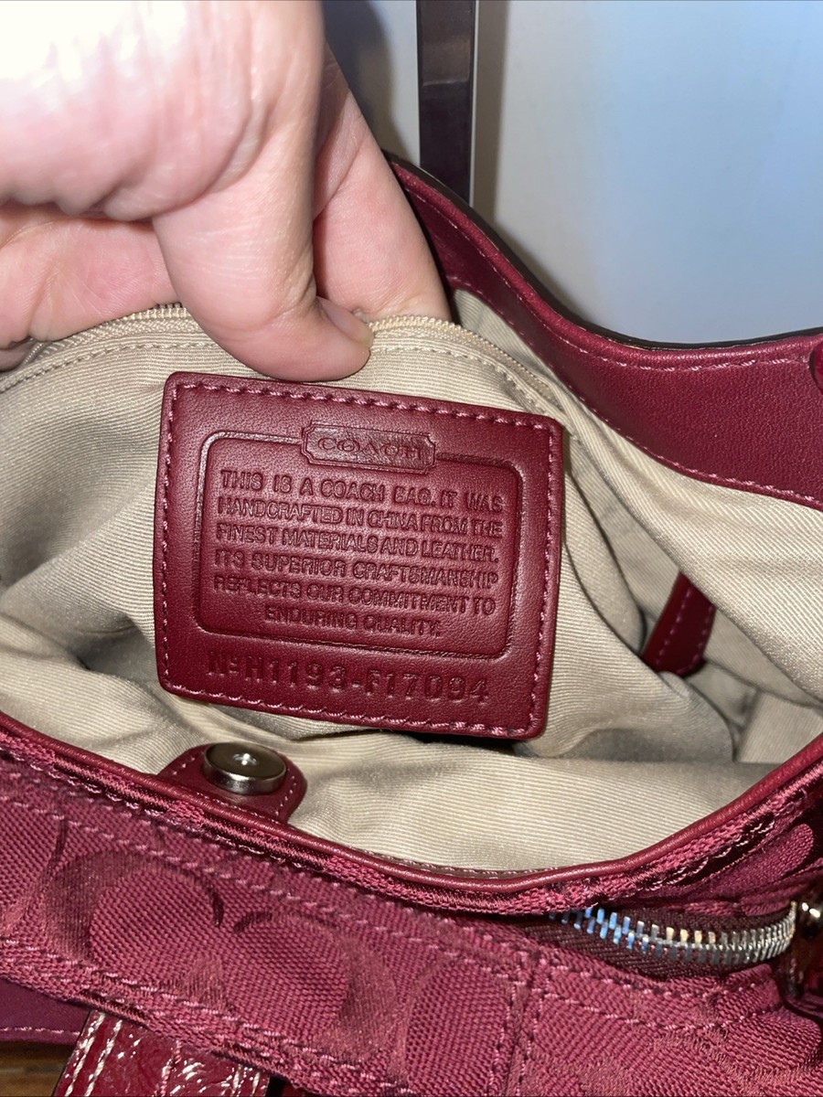 COACH F17094 MEDIUM VINTAGE LYNN SOHO CHERRY RED SIGNATURE C