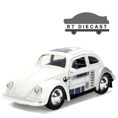 JADA STAR WARS 1959 VW VOLKSWAGEN BEETLE R2-D2 1/32 WHITE with GRAPHICS 36982