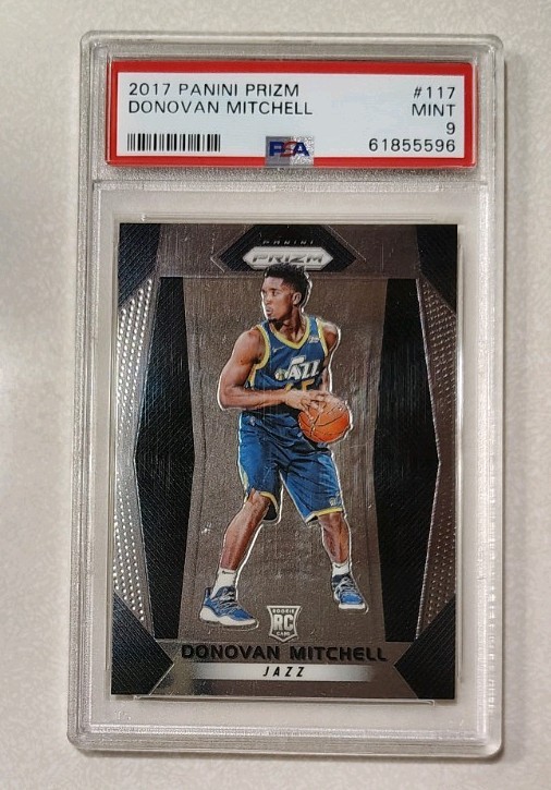2017 DONOVAN MITCHELL PANINI PRIZM ROOKIE #117 UTAH JAZZ STAR PSA GRADED MT 9