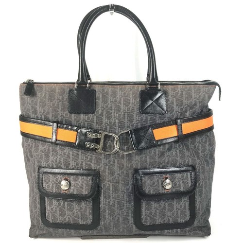 Dior Trotter Logo Denim Tote Bag Shoulder Bag Blue Canvas Leather Flightline F/S