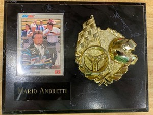  4 time Indianapolis 500 winer 9 x 5 wall plaque with signed card 