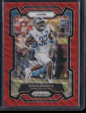 2023 Panini Prizm Brian Branch Red Wave Prizm RC /149 #328 Detroit Lions
