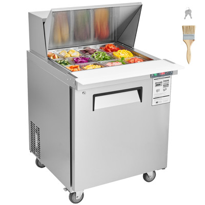 Commercial Refrigerator 28'' Mega Top Sandwich Salad Prep Table 1 Door 12 Pans