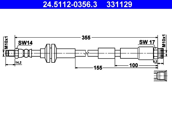 Fits ATE 24.5112-0356.3 BRAKE JOSE