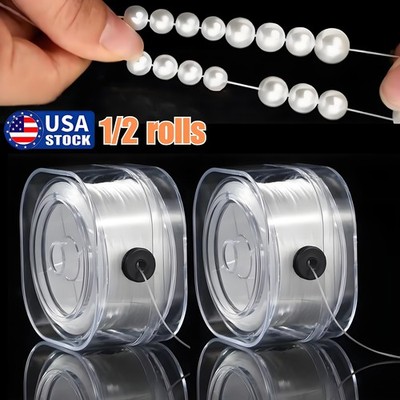 2× Elastic Stretch Beading Rope Line Cord Thread String DIY Bracelet 328ft USA