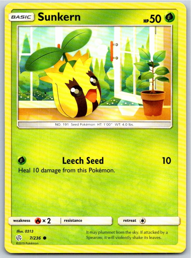 Sunkern SM - Cosmic Eclipse 7/236 0313 NM Pokémon Card