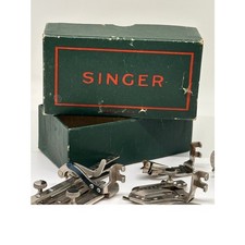 Vintage Singer Sewing Machine Original Green Box &ndash; Presser Feet & Attachments