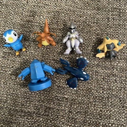Vintage Mixed Lot 6 Tomy Pokemon Toy Figures Regice Jirachi Kyogre Mewtwo Piplup